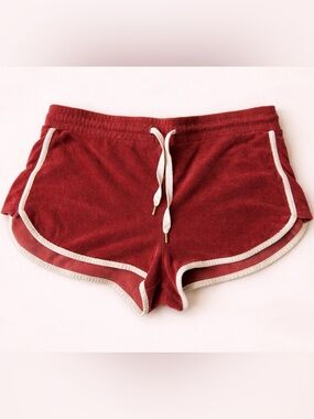 Forever 21 Size Medium Rust Colored Terry Lounge Shorts with White Trim